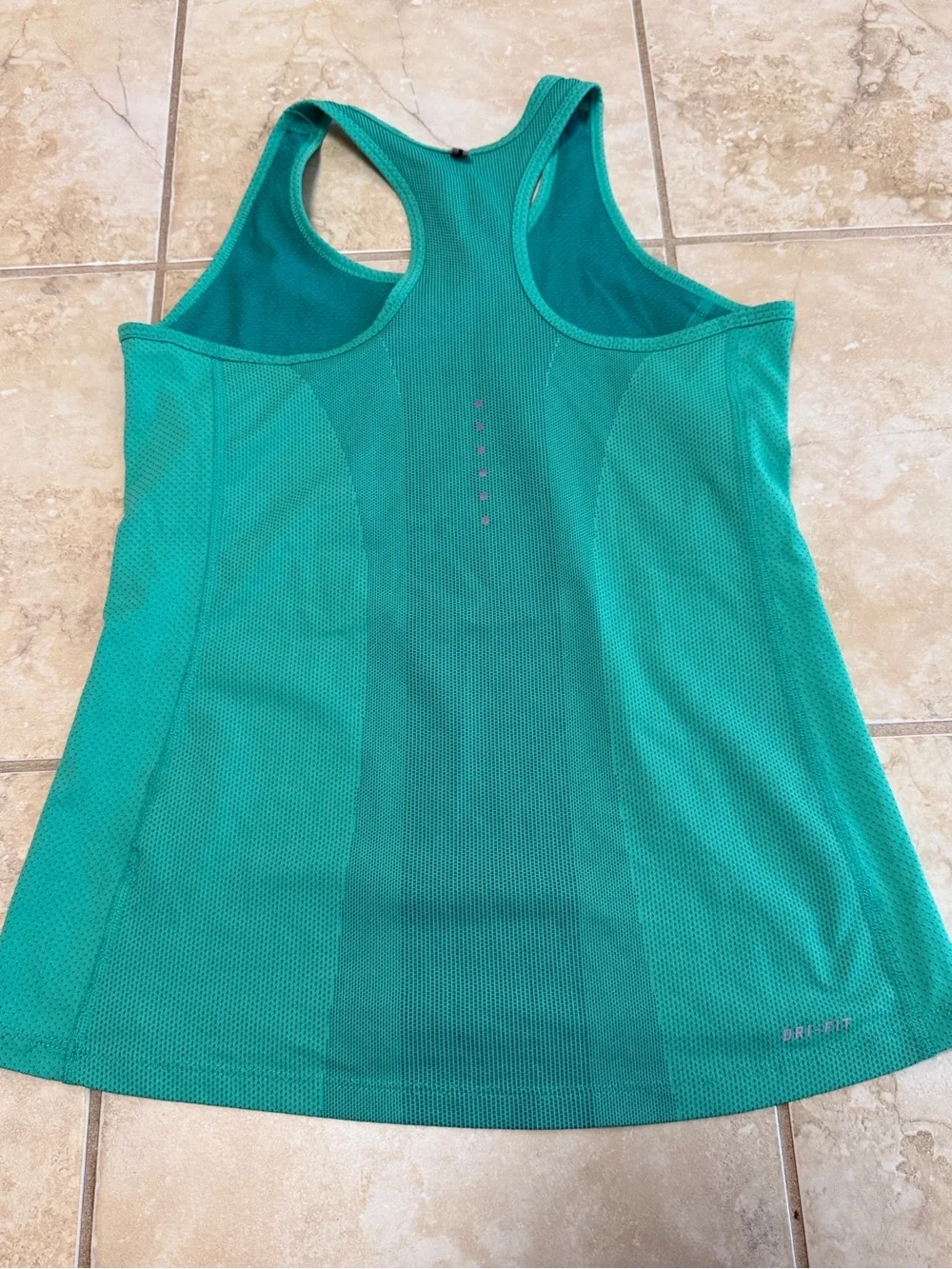 Nike Women’s Dri-FIT Racerback Tank Top XS Teal Green Mesh Running Athletic